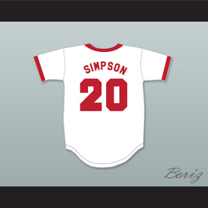 Homer Simpson 20 Springfield Isotopes Baseball Jersey