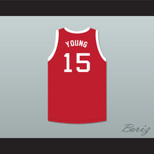 Load image into Gallery viewer, Steve Young 15 Eastern Junior High School Red Basketball Jersey
