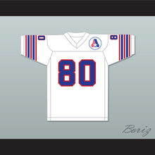 Load image into Gallery viewer, 1974 WFL Steve Barrios 80 Birmingham Americans Home Football Jersey with Patch