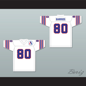 1974 WFL Steve Barrios 80 Birmingham Americans Home Football Jersey with Patch