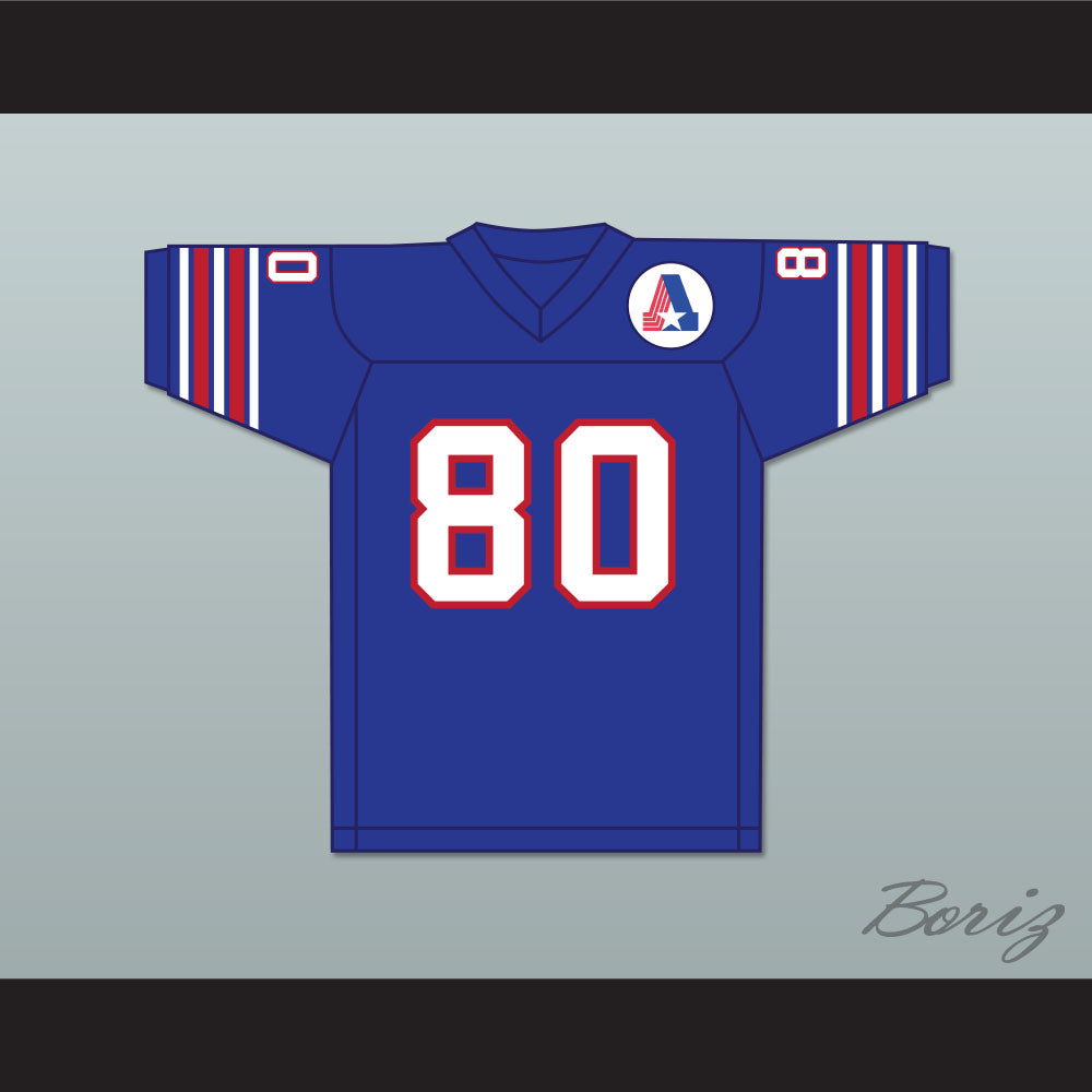 1974 WFL Steve Barrios 80 Birmingham Americans Road Football Jersey with Patch