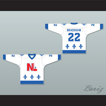 Load image into Gallery viewer, Steve Bradshaw 22 Le National de Québec White Hockey Jersey- Lance et compte (He Shoots, He Scores)