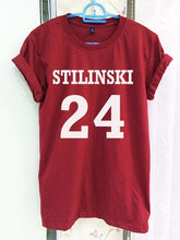 Load image into Gallery viewer, Stiles Stilinski Teen Wolf Shirt Clothing 24 Crimson Red Women Tshirt Tee Short Sleeve T-Shirt-C813