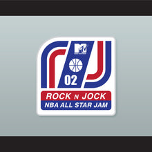 Load image into Gallery viewer, Stripes Rock N&#39; Jock All Star Jam 2002 Red Wool and White Lab Leather Varsity Letterman Jacket