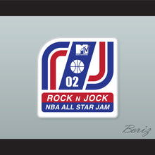Load image into Gallery viewer, Stripes Rock N&#39; Jock All Star Jam 2002 Red/ White Varsity Letterman Satin Bomber Jacket