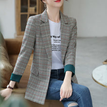 Load image into Gallery viewer, Stylish high quality checked women&#39;s blazer Feminine new jacket in spring and autumn 2020 Professional ladies small suit