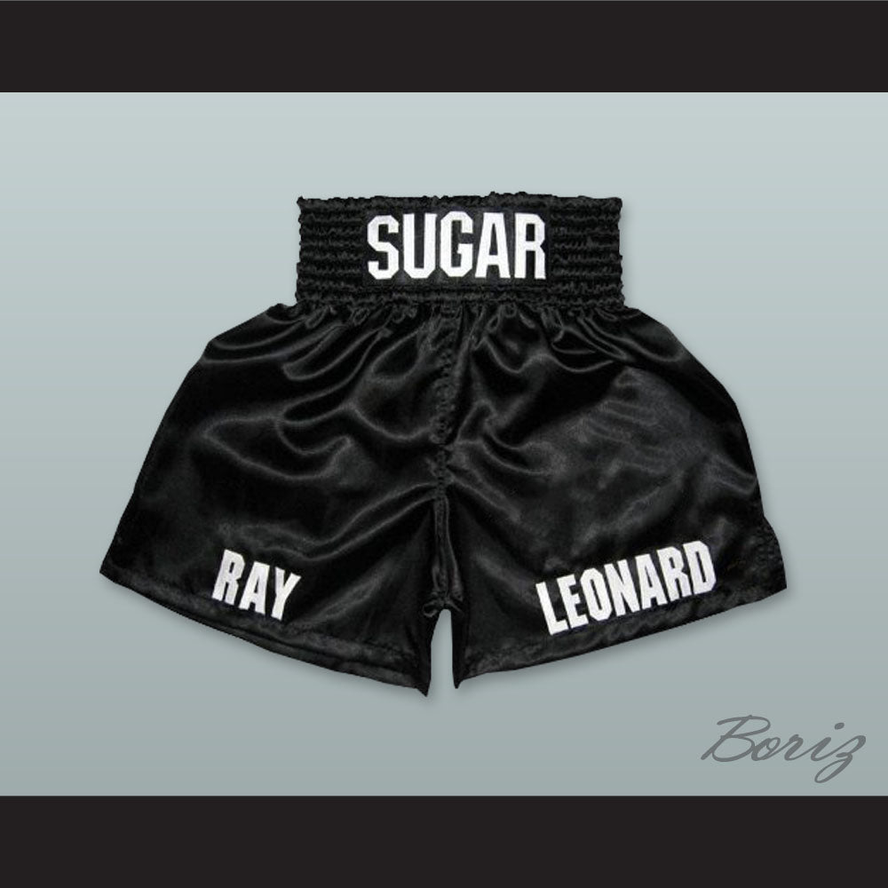 Sugar Ray Leonard Black Boxing Shorts