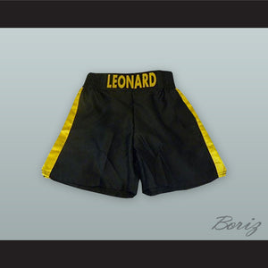 Sugar Ray Leonard Black and Yellow Boxing Shorts