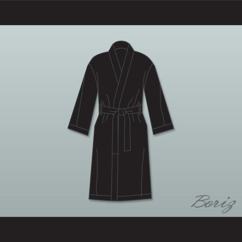 Sugar Ray Leonard Black Satin Full Boxing Robe