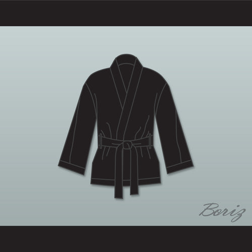 Sugar Ray Leonard Black Satin Half Boxing Robe