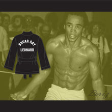 Load image into Gallery viewer, Sugar Ray Leonard Black Satin Half Boxing Robe