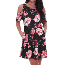 Load image into Gallery viewer, Summer Causual Women Dress Floral Print Sleeveless Summer O Neck Loose Mini Dresses Beach Boho Loose Dress Sundress Vestidos