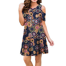 Load image into Gallery viewer, Summer Causual Women Dress Floral Print Sleeveless Summer O Neck Loose Mini Dresses Beach Boho Loose Dress Sundress Vestidos