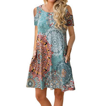 Load image into Gallery viewer, Summer Causual Women Dress Floral Print Sleeveless Summer O Neck Loose Mini Dresses Beach Boho Loose Dress Sundress Vestidos