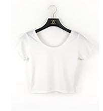 Load image into Gallery viewer, Summer Female T-Shirt Round Neck Short Sleeve Simple Basic Bottoming T-Shirt Cotton High Waist Slim Crop Top Multicolor T-Shirt