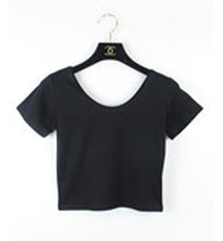 Load image into Gallery viewer, Summer Female T-Shirt Round Neck Short Sleeve Simple Basic Bottoming T-Shirt Cotton High Waist Slim Crop Top Multicolor T-Shirt