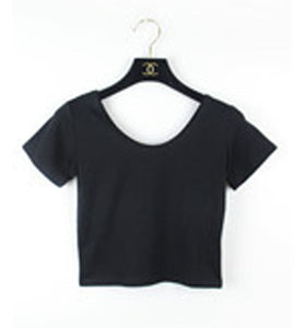 Summer Female T-Shirt Round Neck Short Sleeve Simple Basic Bottoming T-Shirt Cotton High Waist Slim Crop Top Multicolor T-Shirt