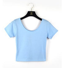 Load image into Gallery viewer, Summer Female T-Shirt Round Neck Short Sleeve Simple Basic Bottoming T-Shirt Cotton High Waist Slim Crop Top Multicolor T-Shirt