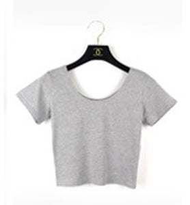 Summer Female T-Shirt Round Neck Short Sleeve Simple Basic Bottoming T-Shirt Cotton High Waist Slim Crop Top Multicolor T-Shirt