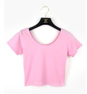 Summer Female T-Shirt Round Neck Short Sleeve Simple Basic Bottoming T-Shirt Cotton High Waist Slim Crop Top Multicolor T-Shirt
