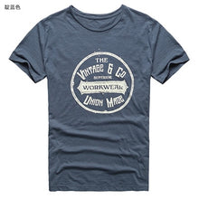 Load image into Gallery viewer, Summer Men New Street Trend Printing Short Sleeve Letters Retro T-shirt Men's Round Neck Fashion Cotton Casual Slim T-shirt T380