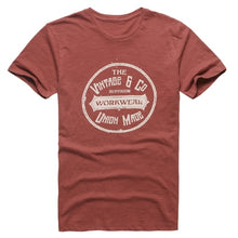 Load image into Gallery viewer, Summer Men New Street Trend Printing Short Sleeve Letters Retro T-shirt Men's Round Neck Fashion Cotton Casual Slim T-shirt T380