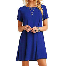 Load image into Gallery viewer, Summer Sexy Sundress Women Casual Round Neck Short Sleeve Mini A-line Dress Beach Dress Vestidos Plus size YF1022