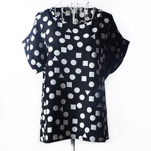 Load image into Gallery viewer, Summer Stars Blouse Women Sunflower Bird Chiffon Print Blouse Stripe Plaid Shirt Cross Love Blouse Short Sleeve Lipstick Shirts