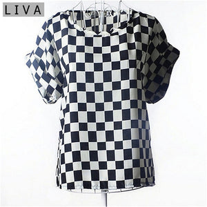 Summer Vintage Wheels Blusas Femininas Womens O-Neck Front Up Short Sleeve Blouse Sexy Multicolor Chiffon Shirt Tops Big Size
