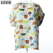 Load image into Gallery viewer, Summer Vintage Wheels Blusas Femininas Womens O-Neck Front Up Short Sleeve Blouse Sexy Multicolor Chiffon Shirt Tops Big Size