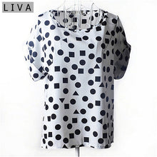 Load image into Gallery viewer, Summer Vintage Wheels Blusas Femininas Womens O-Neck Front Up Short Sleeve Blouse Sexy Multicolor Chiffon Shirt Tops Big Size