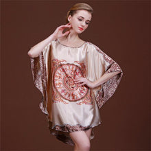 Load image into Gallery viewer, Summer Women Nightgown Print Sleepwear Night Bath Dress Gown Satin Sleep Shirt Sexy Nightshirt Home Clothes Intimate Lingerie