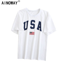 Load image into Gallery viewer, Summer  fashion Women letter print T-shirt  Crop top cotton T-shirt female loose dance t shirt tops oversize