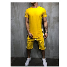 Load image into Gallery viewer, Summer men&#39;s jogging suit with short sleeves, T-shirt and shorts