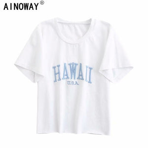 Summer vintage boho chic women  letter embroidery short sleeve t-shirt  ladies tops  cotton bohemian Tee shirt camiseta feminina