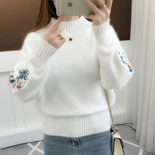 Load image into Gallery viewer, Surmiitro Cashmere Women Turtleneck 2019 Autumn Winter Knitted Embroidery Jumper Women Sweaters And Pullovers Female Pull Femme