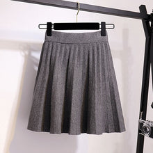 Load image into Gallery viewer, Surmiitro Knitted Pleated Mini Skirts Women 2019 Autumn Winter Casual Ladies Elastic High Waist Korean A Line Skirt Female