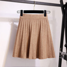 Load image into Gallery viewer, Surmiitro Knitted Pleated Mini Skirts Women 2019 Autumn Winter Casual Ladies Elastic High Waist Korean A Line Skirt Female