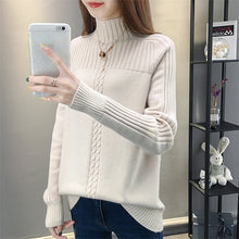 Load image into Gallery viewer, Surmiitro Knitted Turtleneck Women Autumn Winter 2019 Ladies Korean Sweater Female Long Sleeve Jumper Blue White Red Pullover