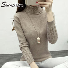 Load image into Gallery viewer, Surmiitro Knitted Winter Sweater Women Turtleneck 2019 Fashion Korean Long Sleeve Cashmere Jumper Tricot Pullover Female