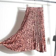 Load image into Gallery viewer, Surmiitro Leopard Print Pleated Midi Skirts Women Spring Autumn 2020 Korean Lady Pink Green High Waist A-line Long Skirt Female
