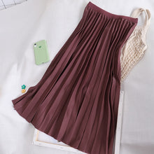 Load image into Gallery viewer, Surmiitro Midi Pleated Skirt Women For Spring Autumn 2020 Casual Ladies Korean High Waist A Line Long Skirt Female