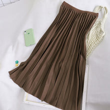 Load image into Gallery viewer, Surmiitro Midi Pleated Skirt Women For Spring Autumn 2020 Casual Ladies Korean High Waist A Line Long Skirt Female