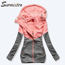Load image into Gallery viewer, Surmiitro Spring Women Jacket 2020 Autumn Winter Oversized Hooded Sweatshirt Zipper Hoodies Plus Size Coat Female Sweat Femme