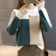 Load image into Gallery viewer, Surmiitro Sweater Women For Winter 2018 Fashion Autumn Patchwork Knitted Long Sleeve Pullover Female Tricot Jumper Pull Femme