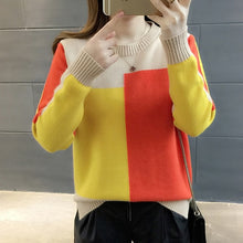 Load image into Gallery viewer, Surmiitro Sweater Women For Winter 2018 Fashion Autumn Patchwork Knitted Long Sleeve Pullover Female Tricot Jumper Pull Femme