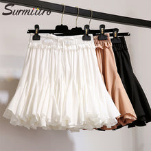 Load image into Gallery viewer, Surmiitro White Black Chiffon Summer Shorts Skirt Women 2020 Fashion Korean High Waist Tutu Pleated Mini Sun School Skirt Female
