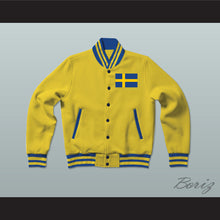 Load image into Gallery viewer, Sweden Varsity Letterman Jacket-Style Sweatshirt