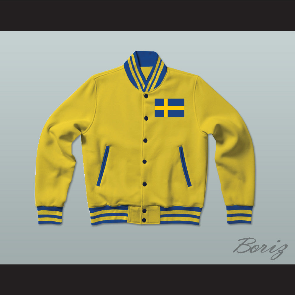 Sweden Varsity Letterman Jacket-Style Sweatshirt