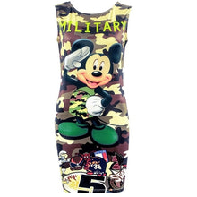 Load image into Gallery viewer, Sweet Cute Kawaii Cartoon Dresses Women Sexy Slim Bodycon Party Dress Female Casual Camo Print Mini Summer Dress Vestidos Femme